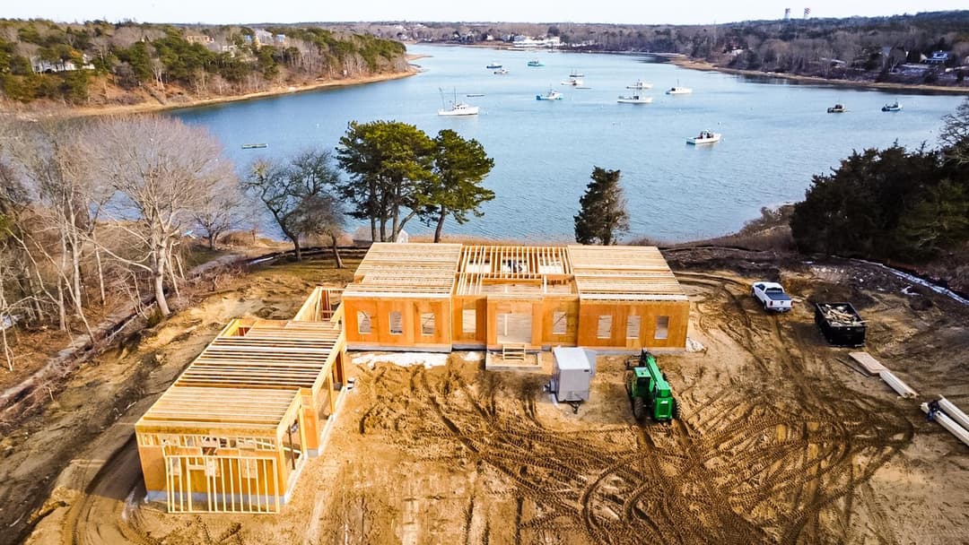 Construction site with workers